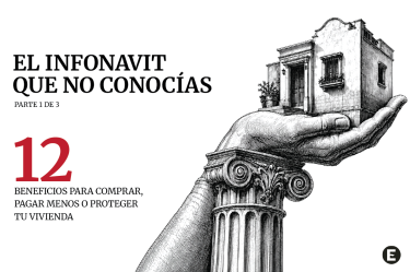 Portada de la infografía “El Infonavit que no conocías”, parte 1 de 3, con una casa sostenida por una mano.