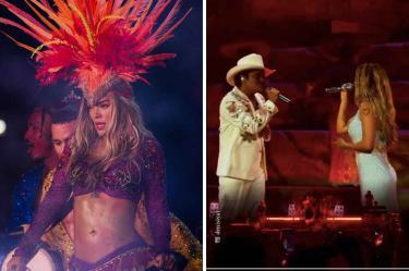 Karol G y Bruno Mars cantan “STILL” y graban video en concierto