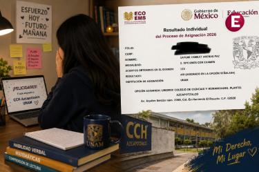 Aspirante consulta su resultado de Mi Derecho Mi Lugar 2026 y obtiene 115 aciertos para ingresar al CCH Azcapotzalco de la UNAM