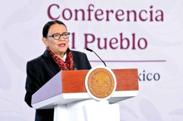 Rosa Icela Rodríguez encabezó ayer la conferencia de prensa en Palacio Nacional en sustitución de la presidenta Sheinbaum.