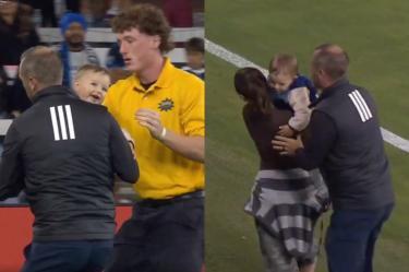 Bebé invade la cancha del partido de la MLS entre San Jose Earthquakes y Minnesota United.