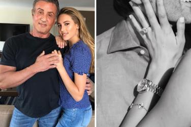 Hija de Sylvester Stallone recibe deslumbrante anillo de compromiso