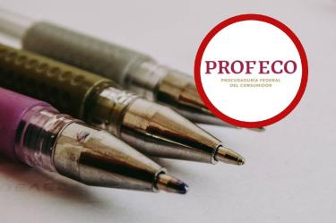 3.Profeco recomienda revisar la información comercial impresa antes de elegir un bolígrafo escolar.