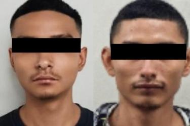 Rodrigo “N” y Jorge “N” fueron detenidos por elementos de la AEI tras ser vinculados con la muerte violenta y ocultamiento del cuerpo de un joven reportado como desaparecido en García, Nuevo León.
