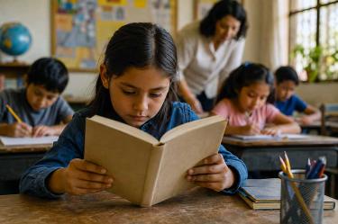 Ilustración sobre los problemas de comprensión de lectura en México.