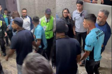Un aficionado con playera de Pumas golpeó a una persona mayor durante una bronca en uno de los pasillos del Olímpico Universitario