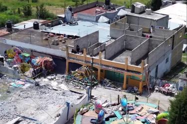 Santa María Canchesdá, en Temascalcingo tras la explosión de pirotecnia