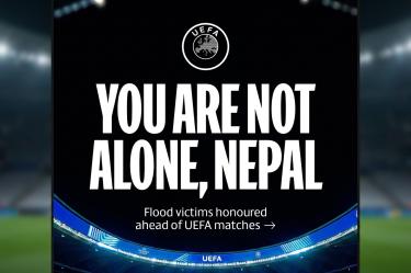 La UEFA mandó mensajes de apoyo a las víctimas de la catástrofe natural en Nepal.