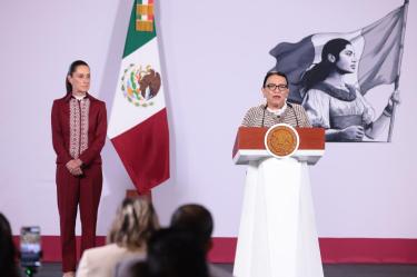 “Seguimos con el programa de Sí al Desarme, Sí a la Paz", comentó Rosa Icela Rodríguez