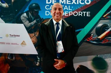 David Trezeguet, exjugador franco-argentino de visita en México como ponente del Congreso Mundial de Turismo Deportivo.