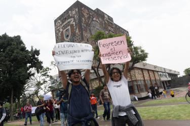 Aspirantes a la máxima casa de estudios protestaron por la prueba virtual, que tuvieron que hacer en dos ocasiones.