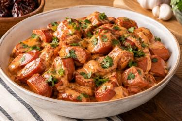Las salchichas botaneras con chipotle son fáciles, rápidas y cremosas