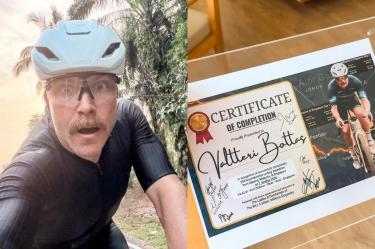 Valtteri Bottas tomó la decisión de viajar de Malasia a Singapur en bicicleta.