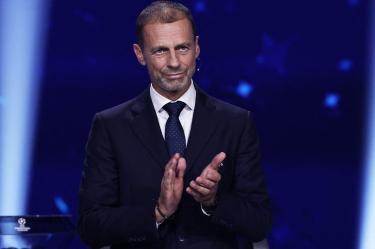 Aleksander Čeferin durante una de sus apariciones como presidente de la UEFA.