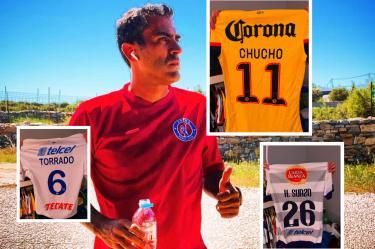 Nery Castillo mostró en redes su colección de camisetas de exjugadores de la Liga MX