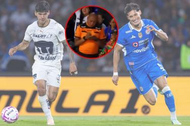 Aficionado vestido de árbitro luce en la tribuna del Estadio Olímpico Universitario durante el Pumas Vs Cruz Azul.