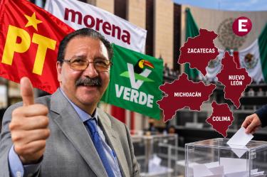 Reginaldo Sandoval, coordinador del PT en la Cámara de Diputados, en una composición editorial sobre las diferencias con Morena por las candidaturas a las gubernaturas de 2027.