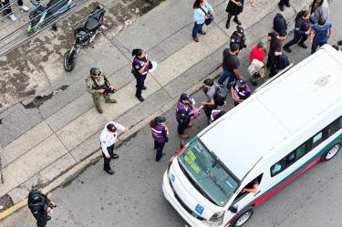 Personal de Prevención del Delito abordó las unidades de transporte para preguntar a las pasajeras si tenían algún riesgo en sus traslados