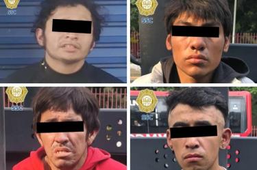 Los cuatro detenidos, de 25, 28, 31 y 38 años de edad, quedaron a disposición del Ministerio Público