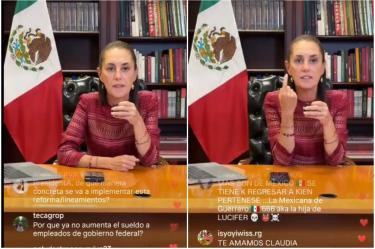 La Presidenta Claudia Sheinbaum realiza en live en sus cuentas oficiales de redes sociales