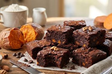 Brownies de camote y chocolate