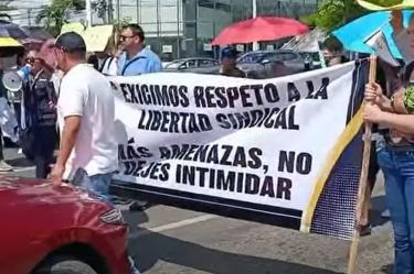 Protesta del IMSS-Bienestar en Villahermosa, Tabasco