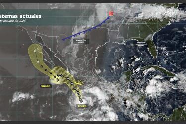 Tres sistemas afectan a México: Simón, Trudy y el Frente Frío número 2.