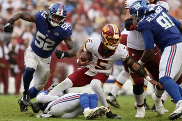 Jayden Daniels cometió un fallo que le quitó la opción a los Washington Commanders de buscar la victoria ante los Giants.