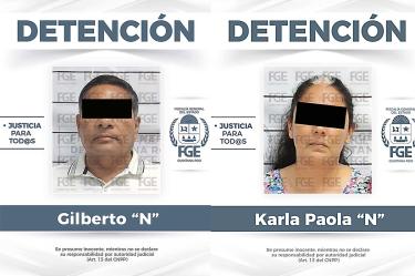 Gilberto N y Karla N, detenidos por extorsión en Puerto Aventuras.