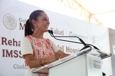 La presidenta Claudia Sheinbaum entregó la rehabilitación del Hospital General del IMSS Bienestar “Dra. María del Socorro Quiroga Aguilar”, en Ciudad del Carmen, Campeche.