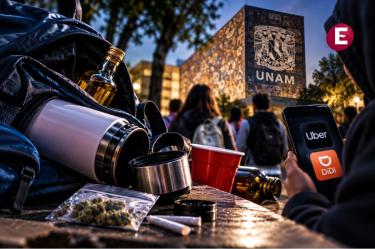 Autoridades alertan sobre el consumo de alcohol y otras sustancias entre estudiantes de los CCH Oriente y Sur de la UNAM.