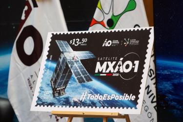 Ciudad de MÃ©xico 19 de Octubre 2026.  Ceremonia de la estampilla postal "Microsatelite MXA0-1". Foto CortesÃ­a DarÃ­o Luna