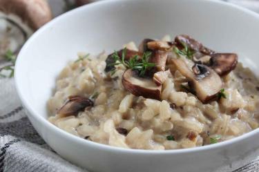 Receta de risotto de champiñones