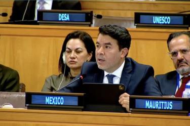 Arturo Medina, Subsecretario de Derechos Humanos de la Secretaría de Gobernación, ante la Tercera Comisión de las Naciones Unidas.
