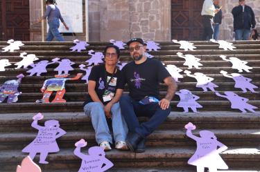 Lorena Gutiérrez y el director Rodrigo Reyes