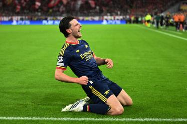 Declan Rice le dio el empate al Arsenal.