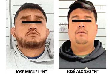 José Miguel N y José Alonso N, jefes policiacos zacatecanos detenidos.
