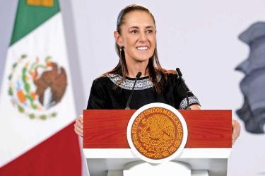 Claudia Sheinbaum, presidenta de México, durate su mañanera del 21 de octubre de 2026.