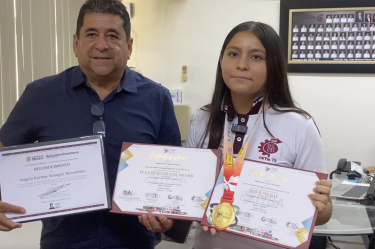 Ángela Karime Venegas, estudiante del CETis 78 de Altamira, ganó medalla de oro en Indonesia con Vortex Tech, proyecto que sofoca fuego con ondas acústicas.