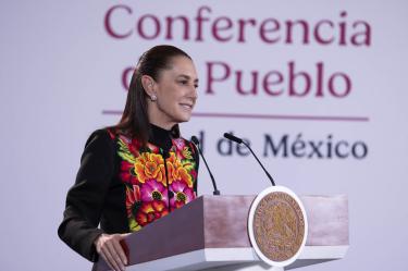 La presidenta Claudia Sheinbaum en una de sus conferencias matutinas.