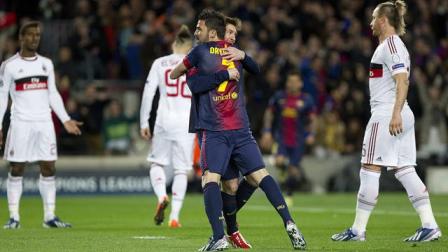 De esta forma celebró Messi el gol que anotó al minuto 5 (EFE)