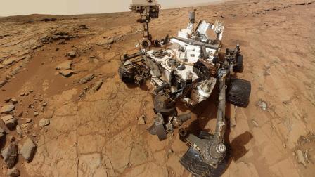 El Curiosity Rover se representa en este folleto de la Nasa. 