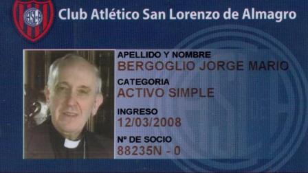 Jorge Mario Bergoglio es socio del club desde 2008