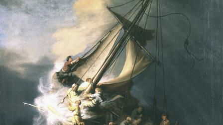 Rembrandt, "Tormenta en el Mar de Galilea" (1633) se muestra en la foto folleto proporcionada por el Isabella Stewart Gardner Museum en Boston, Massachusetts, el 18 de marzo; es una de las obras de arte robadas el 19 de marzo de 1990.