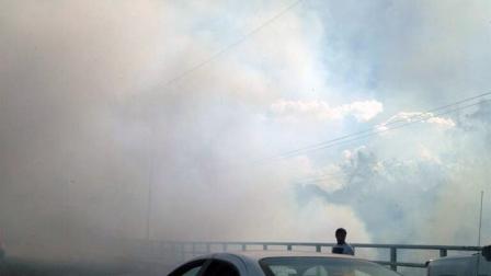 Se resgistra un incendio en la zona de pastizales de Álvaro Obregón. Foto @Yaz_2305