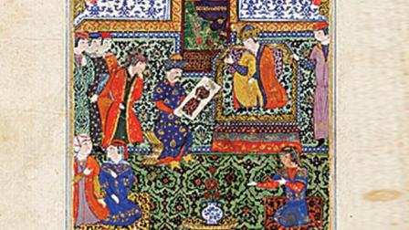 Nushabeh recibe el retrato de Iskandar.