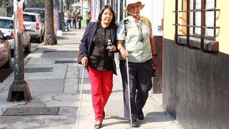El recorrido que personas sin alguna discapacidad realizarían en un tiempo de entre 15 y 20 minutos, los integrantes de la caminata lo hicieron en 40 minutos. (Foto: Notimex)