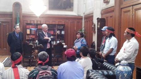 Con el ministro presidente Juan Silva Meza