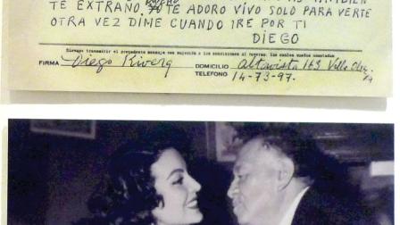 María Félix y  el muralista mexicano  Diego Rivera. Fotos: Cortesía Archivo fotográfico, Cenidiap/INBA