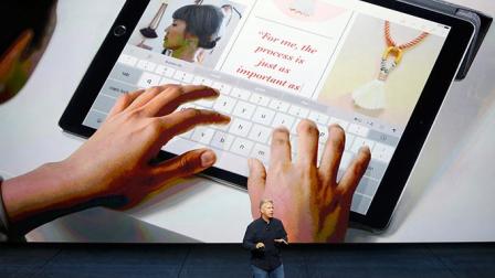 El iPad Pro es un 37 por ciento más grande que el iPad Air 2. Foto: Reuters